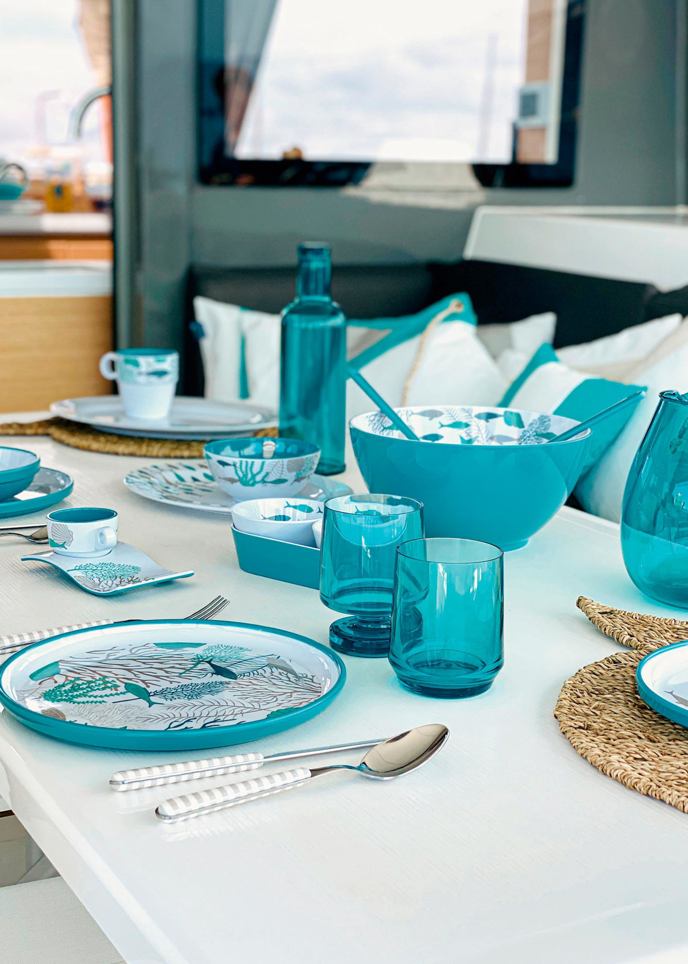 Set 4 Piatti Portata Rettangolari In Melamina 44,5x25,4 Cm – Blu, Infrangibili, Lavabili In Lavastoviglie, Per Esterni - 3
