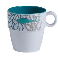 Tazza mug in melamina con base in gomma antiscivolo, perfetta per la navigazione. Marine Business