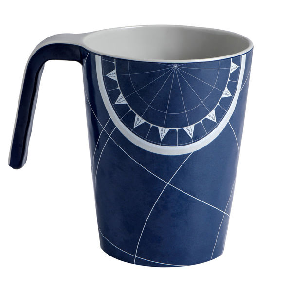 Tazza mug in melamina con base in gomma antiscivolo, perfetta per la navigazione. Nautica East Wind