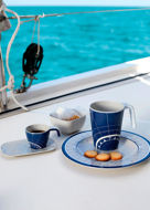 Tazza mug in melamina con base in gomma antiscivolo, perfetta per la navigazione. Nautica East Wind