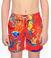 Zeybra - Costume da bagno made in Italy bambino coralli 100% poliestere veloce nell’asciugatura.