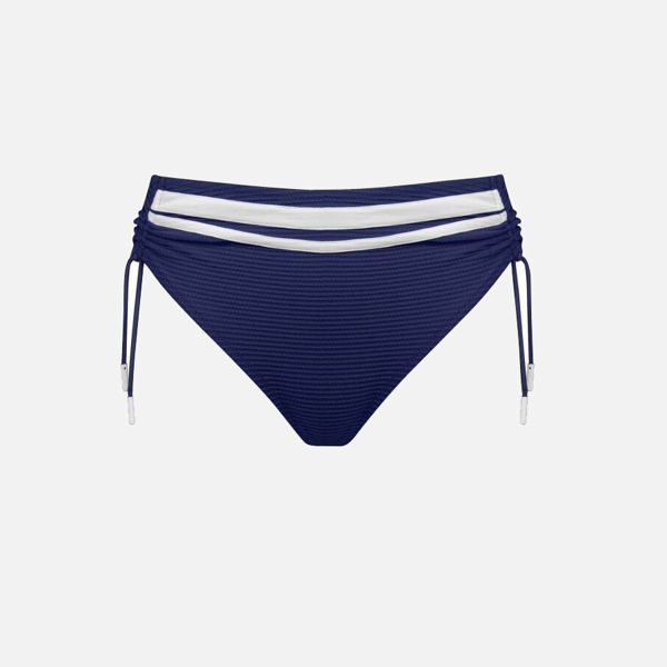 LIDEA Slip bikini dal taglio alto fino ai fianchi con strisce bianche a contrasto sulla cintura. 