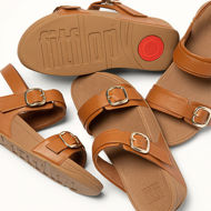 I sandali FitFlop Lulu in pelle con cinturino posteriore marrone chiaro sono perfetti per il divertimento estivo!