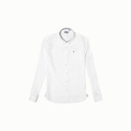 Camicia uomo C19: camicia a maniche lunghe in popeline di cotone, con collo button down e taschino.