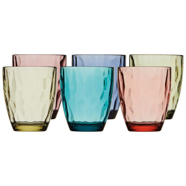 Allegro set di bicchieri acqua infrangibili della collezione HAPPY in diversi colori.