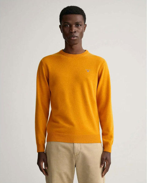 GANT uomo maglia pullover girocollo lana Mustard Orange