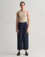 Immagine di Pantaloni Con Cintura a Gamba Larga Corti alla Caviglia Donna