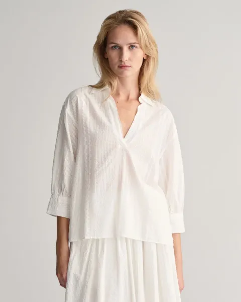Gant Camicia popover a righe Seersucker relaxed fit Donna