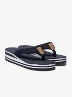 TBS Infradito con zeppa blu e bianca donna