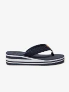 TBS Infradito con zeppa blu e bianca donna