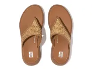 Fit Flop F-Mode Woven Raffia Flatform Toe-Post Sandals Donna