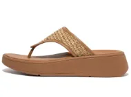 Fit Flop F-Mode Woven Raffia Flatform Toe-Post Sandals Donna