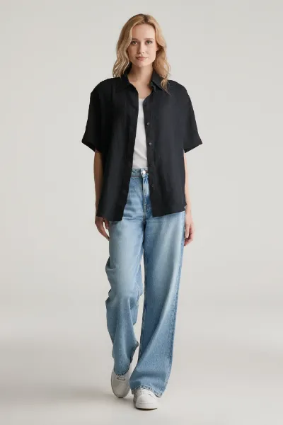 Gant Camicia a maniche corte  in lino Donna