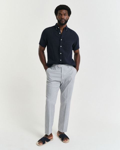 	Gant Pantaloni da abito in seersucker affusolati slim fit Uomo