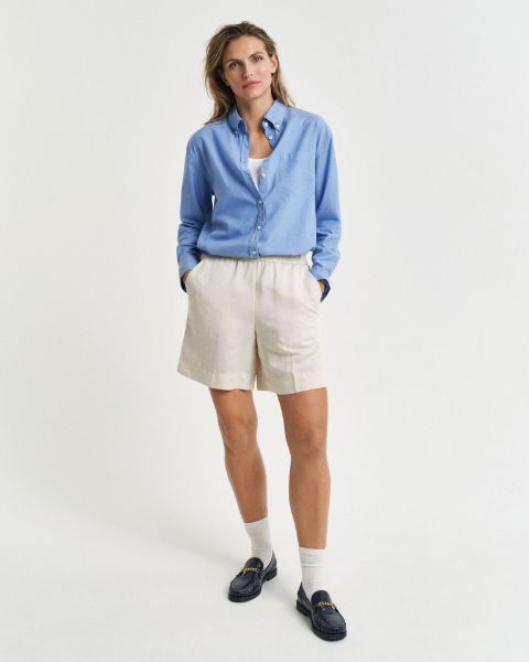 Gant Pantaloncini Pull-on in misto lino relaxed fit Donna