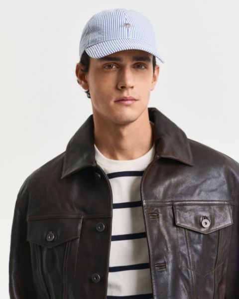 Gant Cappellino seersucker a righe Uomo