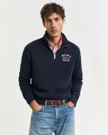 Gant Felpa Graphic con zip corta Uomo