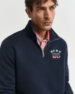 Gant Felpa Graphic con zip corta Uomo