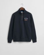 Gant Felpa Graphic con zip corta Uomo