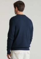 Gant Felpa in cotone micro texture e scollo a C Uomo