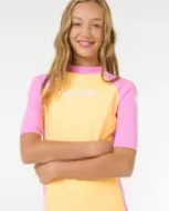 Rip Curl Short Sleeves Script Rash Vest Girl