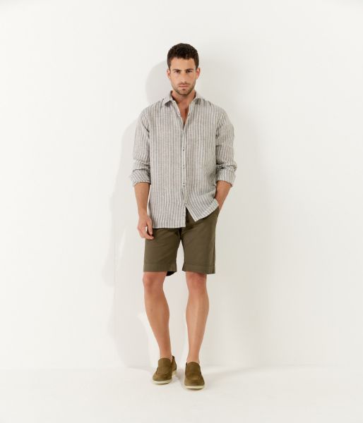 Europann Tennis Camicia Lino Manica Lunga Uomo