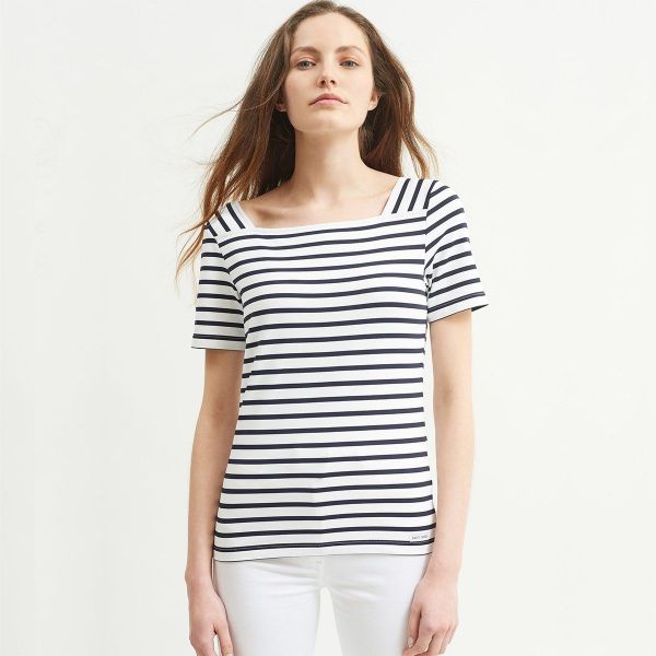 Saint James  T-shirt da marinaio a righe con collo quadrato