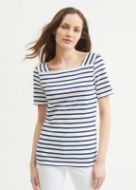 Saint James  T-shirt da marinaio a righe con collo quadrato
