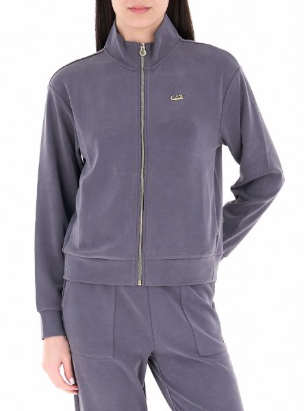 EA7 Felpa in misto modal stretch Donna Grigio piombo