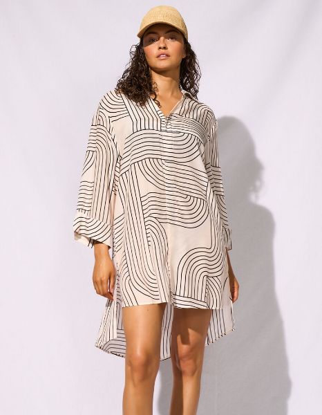 Watercult Camicia da Spiaggia Black-silver Donna