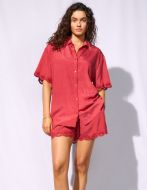 Watercult Camicia da spiaggia Cremisi con Ricamo Donna