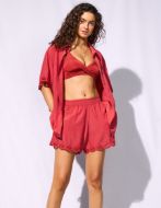 Watercult Camicia da spiaggia Cremisi con Ricamo Donna