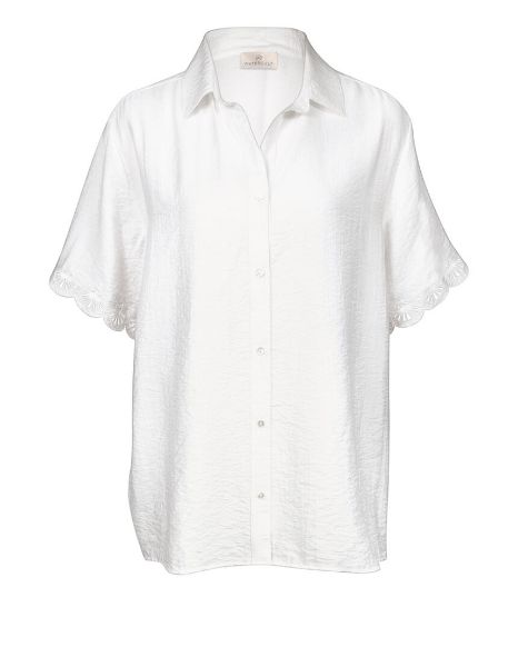 Watercult Camicia da spiaggia bianca con Ricamo Donna