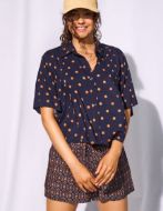 Watercult Camicia da Spiaggia blu navy-ambra Donna