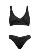 Watercult  Bikini Top + Slip Black-silver Donna